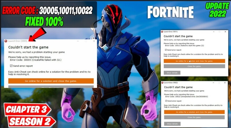 Fortnite выдает ошибку 30005
